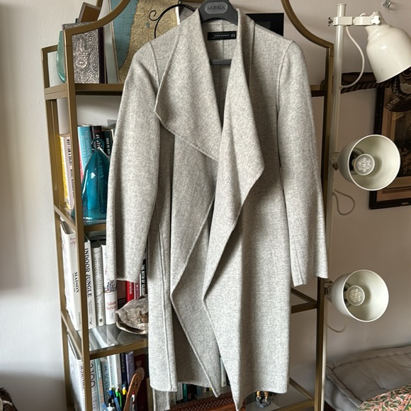 Zara Waterfall Draped Wrap Coat - Picture 2 of 4